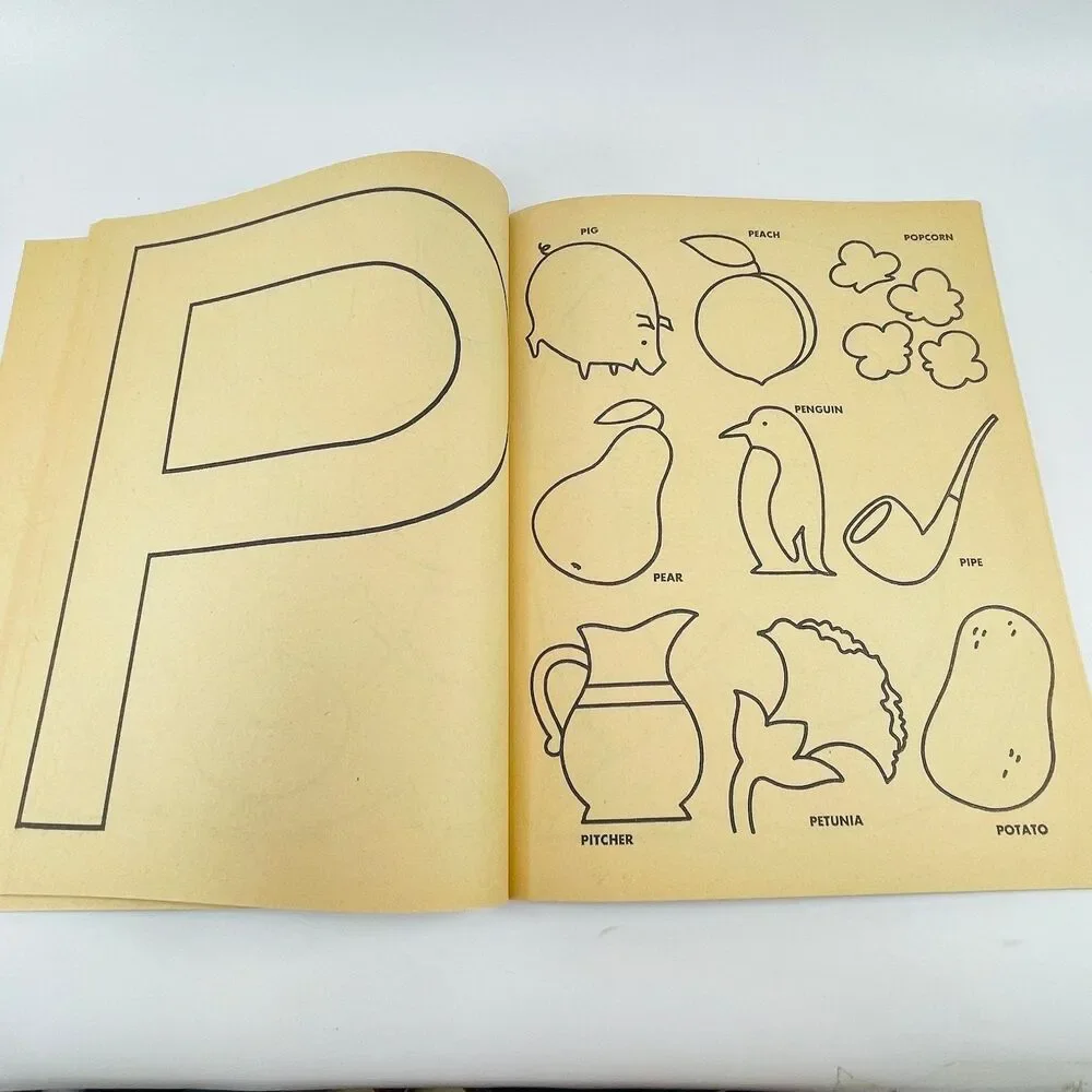 My Color Book of ABC's Western Publishing 1971 Vintage Coloring Book Uncolored